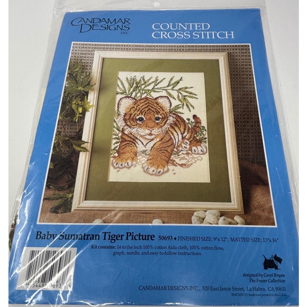 Candamar Designs Baby Sumatran Tiger Counted Cross Stitch Kit 50693 Carol Bryan